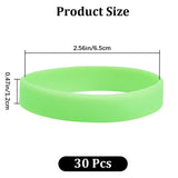 Flat Plain Silicone Cord Bracelet for Men Women, Lawn Green, Inner Diameter: 2-1/2 inch(6.5cm)