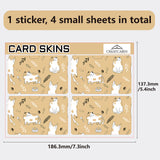 PVC Plastic Waterproof Card Stickers, Self-adhesion Card Skin for Bank Card Decor, Rectangle, Cat Shape, 186.3x137.3mm