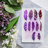 Custom PVC Plastic Clear Stamps, for DIY Scrapbooking, Photo Album Decorative, Cards Making, Feather, 160x110x3mm