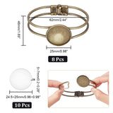 DIY Blank Dome Bangle Making Kit, Including Flat Round Brass Bangle Making, Glass Cabochons, Antique Bronze, 18Pcs/box