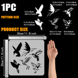 PET Hollow Out Drawing Painting Stencils, for DIY Scrapbook, Photo Album, Hummingbird, 30x30cm