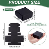 Cardboard Gift Packaging Boxes, Folding Boxes for Hand-made Soap, Square, Black, Finnished Product: 5.5x5.5x2.5cm