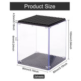 ABS Plastic Minifigure Display Cases, Acrylic Building Block Display Box, Action Figure Toys Storage Box, Black & Clear, Finished Product: 80x80x100mm