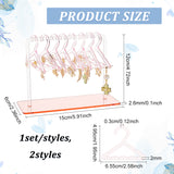 2 Sets 2 Colors Acrylic Earring Display Stands, Coat Hanger Shaped Earring Organizer Holder with 8Pcs Mini Hangers, Mixed Color, Finish Product: 15x6x12cm, 1 set/color