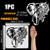 PET Hollow Out Drawing Painting Stencils, for DIY Scrapbook, Photo Album, Elephant, 30x30cm