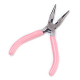 45# Carbon Steel Jewelry Pliers, Chain Nose Pliers, Wire Cutter, Polishing, Pink, 12.35x8.6x0.8cm