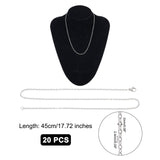 304 Stainless Steel Necklace, Cable Chains, with Lobster Clasps, Stainless Steel Color, 17.72 inch(45cm), 20strands/set