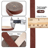 PU Imitation Leather Cord, for Clothing, Flat, Sienna, 12.5x1.2mm, about 2.19 Yards(2m)/Roll