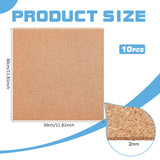 Square Cork Sheets, for Kitchen Hot Mats, Cup Mats, Bulletin, Sandy Brown, 300x300x2mm