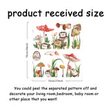 PVC Wall Stickers, Wall Decoration, Mushroom Pattern, 700x390mm, 2 sheet/set
