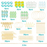 DIY Dangle Earring Making Kits, Including Glass Beads & Charms, Brass Cable Chains & Linking Rings & Pendant & Earring Hooks & Jump & Pins, Alloy Pendants, Golden, 19mm, Hole: 1.5mm, 20pcs/box