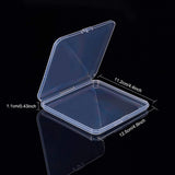 Transparent Plastic Bead Containers, Cuboid, Clear, 12.5x11.5x1.15cm