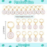 DIY Knitting Tools, including 0~9 Number Alloy Enamel Pendant Stitch Markers and Beaded Knitting Row Counter Chains for Knitting Weaving Sewing Quilting Handmade Jewelry, White, 2.8~95cm, 11pcs/set