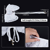 1Pc Detachable Polyester Lace Collars, with Alloy & Plastic Imitation Pearl Charms, Clothes Sewing Applique Edge, DIY Garment Accessories, WhiteSmoke, 335x345x1mm