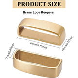 Brass Loop Keepers, Men's Belt Buckle, Rectangle, Brushed Antique Bronze, 12x44x17mm, 2pcs/box