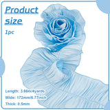 Polyester Pleated Ribbon, for Garment Accessories, Light Sky Blue, 6-3/4~6-7/8 inch(170~174mm)
