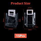 Valentine's Day 15Pcs PVC Plastic Gift Bags, with Handle, Rectangle, Clear, 29cm, Bag: 24.5x18x0.1~0.7cm, Unfold: 20x17.5x9cm