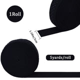 5 Yards Polyester Non-Slip Silicone Elastic Gripper Band for Garment Sewing Project, Flat with Polka Dot, Black, 30mm