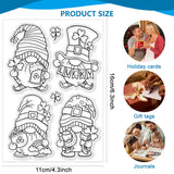 Custom PVC Plastic Clear Stamps, for DIY Scrapbooking, Photo Album Decorative, Cards Making, Gnome, 160x110mm