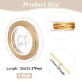 Copper Wire for Jewelry Craft Making, Golden, 20 Gauge, 0.8mm, about 39.37 Feet(12m)/Roll