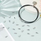 304 Stainless Steel Folding Crimp Ends, Stainless Steel Color, 8.5x3mm, Hole: 1.2mm, 100pcs/box, Inner Diameter: 2.5mm