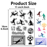 Custom PVC Plastic Clear Stamps, for DIY Scrapbooking, Photo Album Decorative, Cards Making, Stamp Sheets, Film Frame, Football, 160x110x3mm