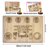 Wood Shot Glasses Tray, Wine Cup Holder, Rectangle, Bottle, 200x300x12.5mm