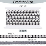 1 Card Stainless Steel Nailhead Trim, Hot Fix Metal Iron-on Convex Dome Nailhead Trim, Black, 1/4x1/8 inch(8x3.5mm), 4 yards/card