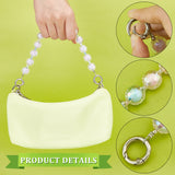 4Pcs 4 Colors Candy AB Colored Round Plastic Beaded Bag Handle, Faceted, with Metal Spring Gate Rings, Mixed Color, 30.1cm, 1pc/color
