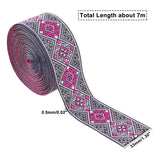 Ethnic Style Embroidery Polyester Ribbon, Garment Accessories, Floral Pattern, Red, 33mm