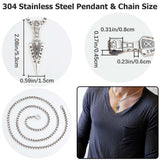 DIY Necklace Making Kit, Including 304 Stainless Steel Arrow Big Pendants & Box Chain Necklaces Making, Stainless Steel Color, 53mm