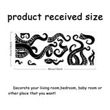 PVC Wall Stickers, for Home Living Room Bedroom Decoration, Black, Tentacle Pattern, 350x840mm