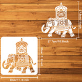 PET Hollow Out Drawing Painting Stencils, for DIY Scrapbook, Photo Album, Elephant, 30x30cm