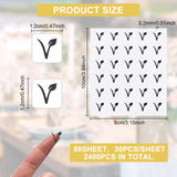 PVC & Paper Sticker Labels, Adhesive Stickers, for Scrapbooking Making, Flower Pattern, 100x80x0.2mm, Sticker: 12x12mm, 30pcs/sheet