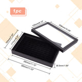 Paper Jewelry Presentation Boxes, with Window, for Jewelry Organizer Storage Case, Rectangle, Black, 28.5x18.3x3.95cm