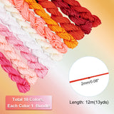 10 Bundles 10 Colors Nylon Chinese Knotting Cord, Nylon String for Beading Jewelry Making, Mixed Color, 2mm, about 13.12 yards(12m)/bundle, about 13.12 yards(12m)/bundle, 1 bundle/color