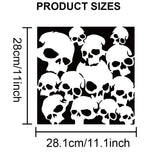 1Pc Halloween PET Hollow Out Drawing Painting Stencils, with 1Pc Art Paint Brushes, for DIY Scrapbook, Photo Album, Skull, 300x300mm