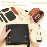 PU Leather Shoulder Bag Making Kits, Handmade Crossbody Bag, with Alloy Findings, Black, 36.1x18.9x0.6cm, Hole: 1.3mm