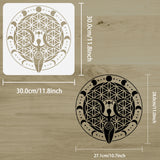 PET Hollow Out Drawing Painting Stencils, for DIY Scrapbook, Photo Album, Astrolabe Pattren, 30x30cm