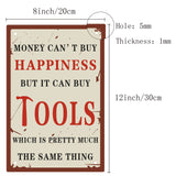 Iron Sign Posters, for Home Wall Decoration, Rectangle with Word Money Can't Buy Happiness, Word, 300x200x0.5mm