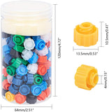 Plastic Syringe Caps, Dispensing Syringe Tip Caps, Lock Screw Type Industrials Syringe Tip Caps, Mixed Color, 6.4x12cm