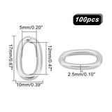 100Pcs 304 Stainless Steel Open Jump Rings, Oval, Stainless Steel Color, 17x10x2.5mm, inner diameter: 5x12mm