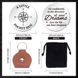 1 Set Love Theme Flat Round Double-Sided Engraved Stainless Steel Commemorative Decision Maker Coin, with 1Pc Velvet Cloth Drawstring Bags, Word, 25x2mm