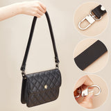 Cowhide Leather Bag Handles, with Alloy Swivel Clasps, for Bag Replacement Accessories, Black, 64x1.9x1.15cm