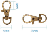 Alloy Swivel Lobster Claw Clasps, Swivel Snap Hook, Antique Bronze, 35x13mm, Hole: 6mm; box: 10.8x7.4x1.8cm, 1pc.