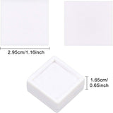 Acrylic Jewelry Box, with Sponge, Square, White, 2.95x2.95x1.65cm