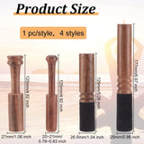 4Pcs 4 Style Mahogany Striker, Grinding Rod, for Singing Bowl Accessories, Household Supplies, Coconut Brown, 20~27x125~177mm, 1pc/style