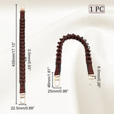 PU Leather Braided Bag Handles, with Alloy Swivel Clasps, for Bag Straps Replacement Accessories, Coconut Brown, 43.5x2.35x2.25cm