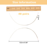 48 Pairs Steel Bra Underwire, Sturdy Metal Bra Wire for Bra Shaping, Stainless Steel Color, 152x75x0.7mm