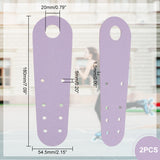 PVC Leather Flat Toe Guard Protector, for Roller Skate, Medium Purple, 180x54.5x1.5mm, Hole: 5mm & 20mm